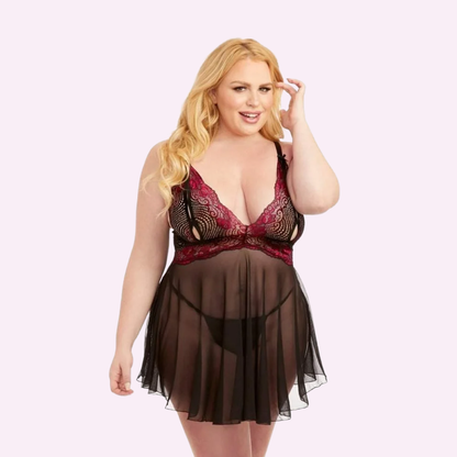 Lace Cup Babydoll with G-string