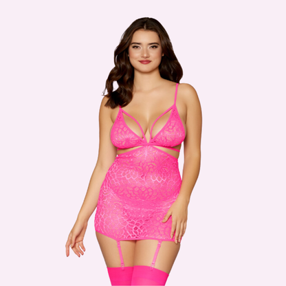 Mosaic Lace Garter Slip