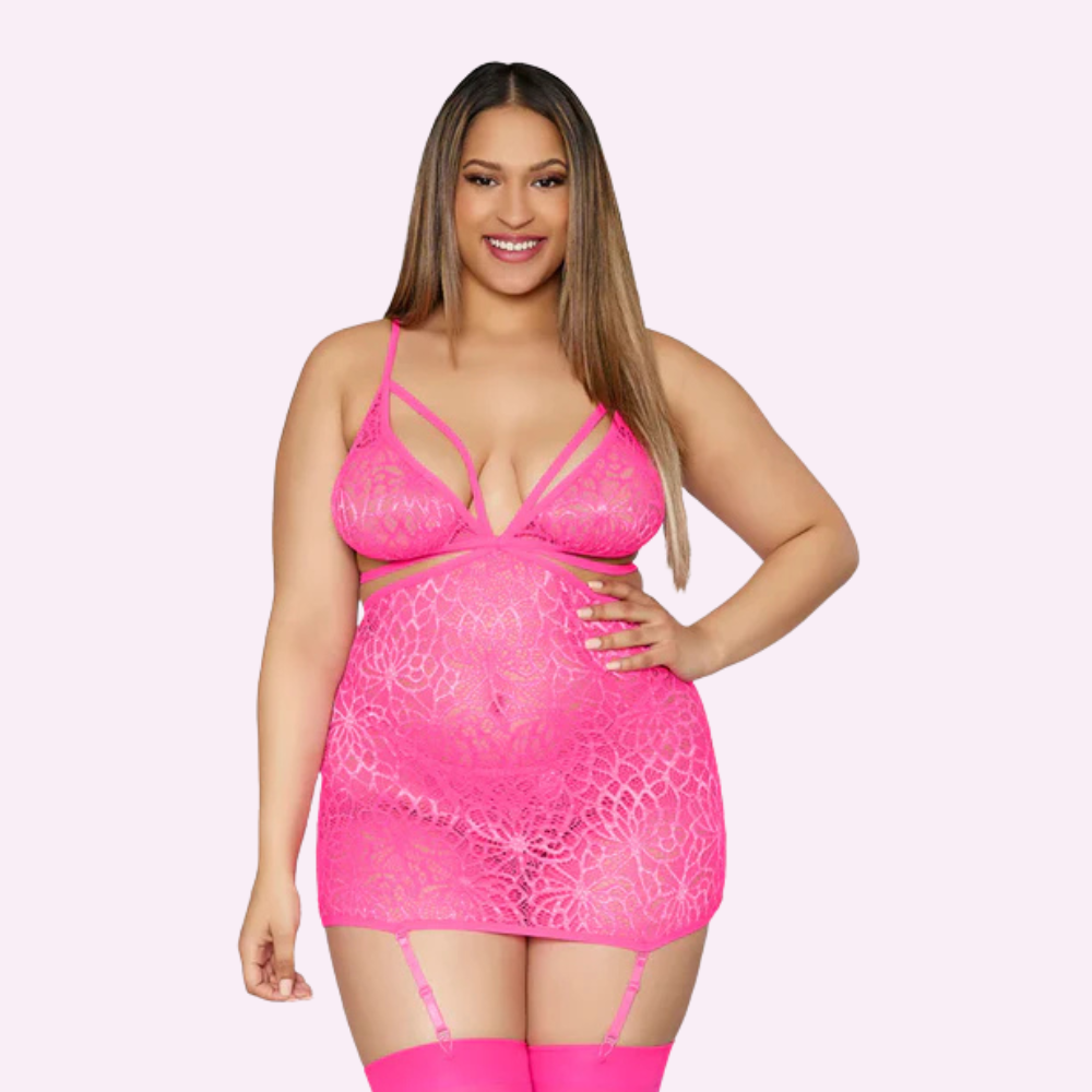 Mosaic Lace Garter Slip