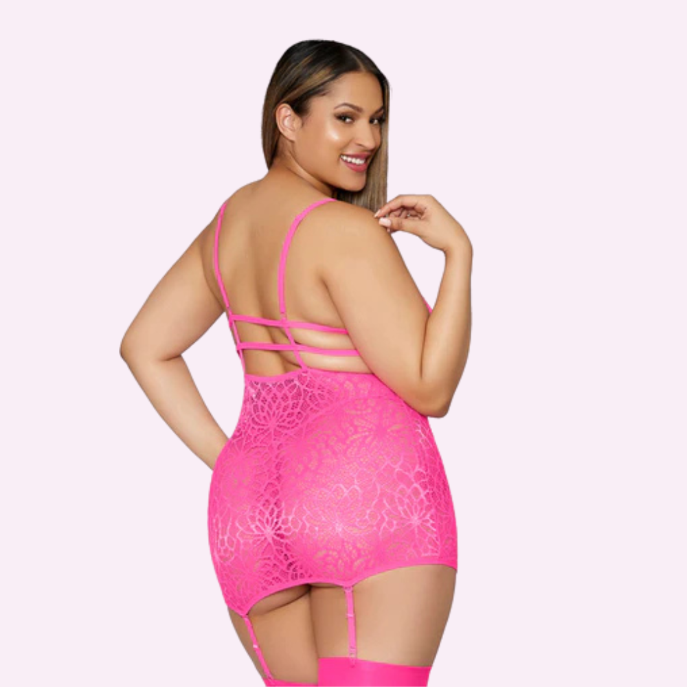 Mosaic Lace Garter Slip